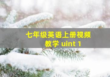 七年级英语上册视频教学 uint 1